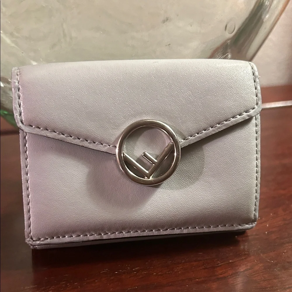 Fendi Mini Gray Leather Wallet